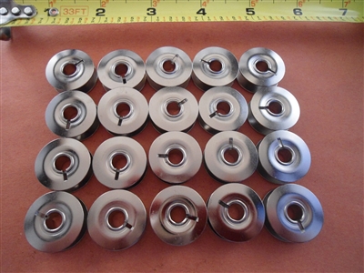 20 METAL SLOTTED bobbins PFAFF 95,138,230,238,260,438,439, 100,1221,1222  #9033NS